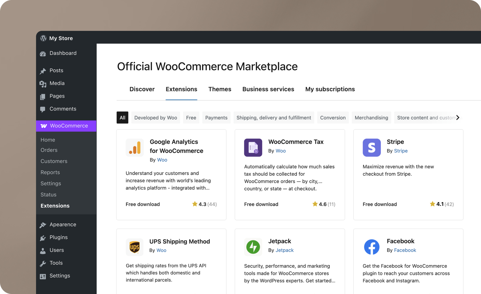 ממשק WordPress